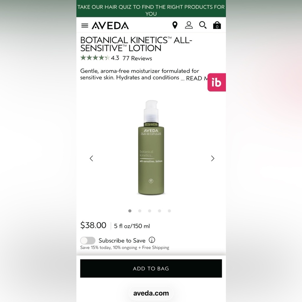 NIB BOTANICAL KINETICS™ ALL-SENSITIVE™ LOTION